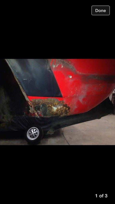 Another view of the exposed lower bodywork.