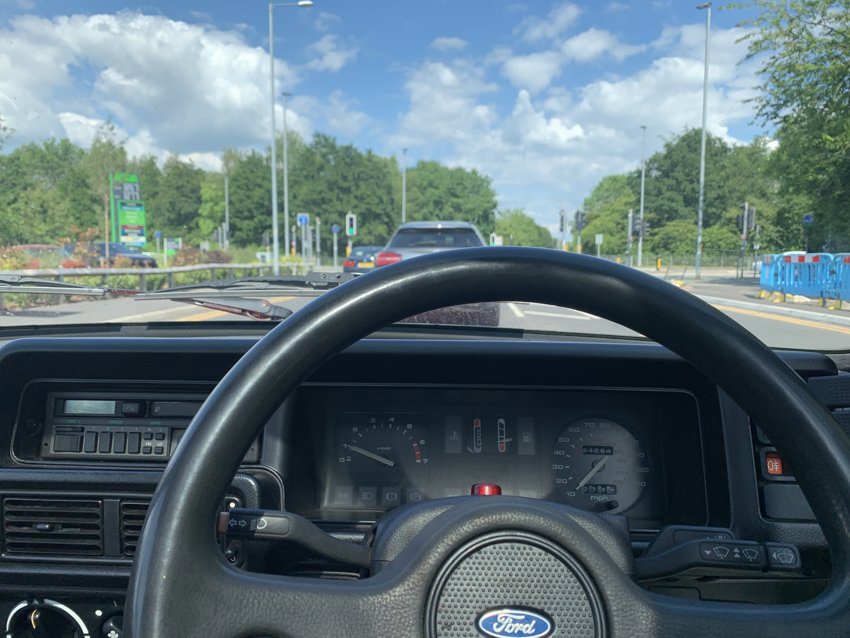 The view from the driver’s seat on the journey home.